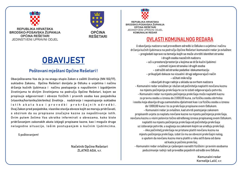 Obavijest-Zakon-o-zastiti-zivotinja